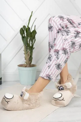 Immagine prodotto di Pantofole unisex in peluche, beige, taglia 38
