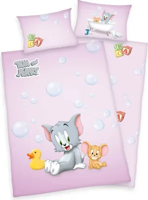 Produktbild von Herding Baby Bettwäsche Tom and Jerry  100x135 cm rosa