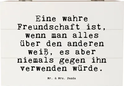 Produktbild von Mr. & Mrs. Panda Geschenkbox Eine wahre Freundschaft ist,... 22 x 15 cm - Weiß - Geschenk, Kiste, geschenkkiste, schmuckbox, Kumpels, beste Freundin, Schatzkiste, Freunde