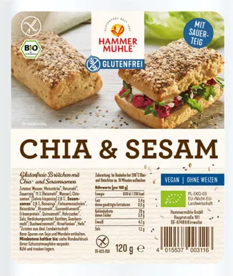 Produktbild von Hammermühle Chia & Sesam Brötchen  120g