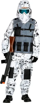 Produktbild von Spezial-Einsatzkommando Kostüm für Jungen Faschingskostüm weiss-grau