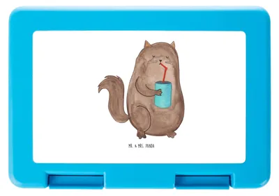 Produktbild von Mr. & Mrs. Panda Bento Box Katze Dose - Weiß - Geschenk, Cats, Snackbox, trinken, Durstig, Katzen, Cat, Bentobox, Jausenbox, Lunchbox, Essensbox, Kater