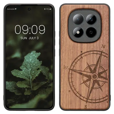 Produktbild von kwmobile Handyhülle für Xiaomi Redmi Note 15 Pro 4G Hülle Holz - Case mit TPU Bumper - Stoßfestes Hardcase - Schutzhülle Cover in Dunkelbraun