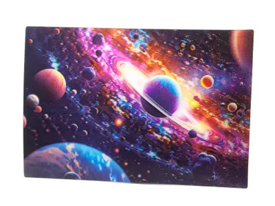 Produktbild von 3 D Ansichtskarte Planeten, Postkarte Wackelkarte Hologrammkarte Bild Weltall Planet