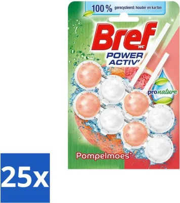 Imagen del producto de Bref – Limpiador para inodoros – Aroma pomelo – Paquete doble – Oferta especial – 25 unidades