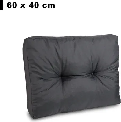 Produktbild von Rückenkissen 60 x 40 cm Polster | Wasserdichte Loungekissen RATTAN: Dunkelgrau