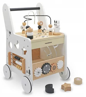 Produktbild von Lauflernwagen Holz Mamabrum 6in1 MAM166 mit weißem Lernspieltisch