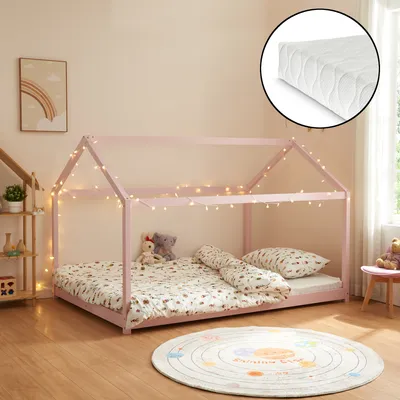 Obrázok produktu pre Detská posteľ 'Cerro' posteľ s matracom 120x200cm ružová