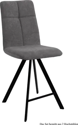 Produktbild von Thekenstuhl drehbar (2er-Set) Drucill 47x109x60 Schwarz/Grau