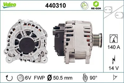 Produktbild von VALEO 440310 Lichtmaschine Generator LiMa 140A 14V für VW GOLF VI (5K1) TOURAN (1T1, 1T2) TIGUAN (5N) Passat Variant (3C5) GOLF PLUS (5M1, 521)