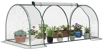 Immagine prodotto di Serra da giardino a Tunnel in Acciaio e con Copertura in PVC, 200x100x80 cm, Trasparente e Verde
