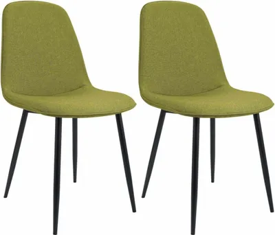 Immagine prodotto di set di 2 sedie da pranzo - Sedie da cucina - Elevato comfort di seduta, verde, tessuto