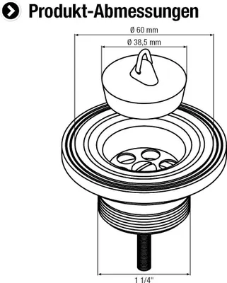 Immagine prodotto di Valvola per lavabo riciclata 1 1/4 cromo