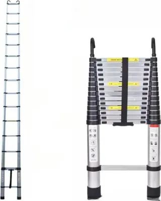 Produktbild von Teleskopische Dachbodenleiter Zico – 440 cm – Klappbare, ausziehbare Aluminiumleiter – Tragbar und kompakt – EN131 – Max. 150 kg