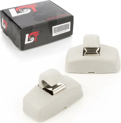 Produktbild von 2x Sonnenblendenhalter Halter Clips grau mit Abdeckung für FORD SEAT SKODA VW
