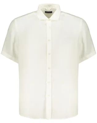 Image de Chemise à manches courtes pour homme, blanche, avec col italien - Ocean Positive