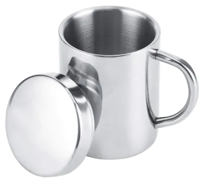 Imagen del producto de Omgoods - Taza de viaje de acero inoxidable de doble pared con tapa, 300 ml