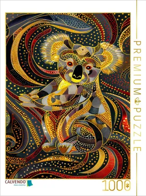 Produktbild von CALVENDO Puzzle Koala im Stile der Aborigine-Kunst | 1000 Teile Lege-Größe 64x48cm Foto-Puzzle für glückliche Stunden
