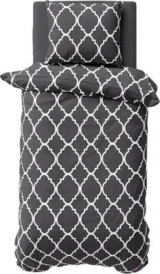 Produktbild von Bettwäsche 155x220 cm Baumwolle Renforce Bettbezug Garnitur Set Ornamente Maroc Anthrazit 2 teilig