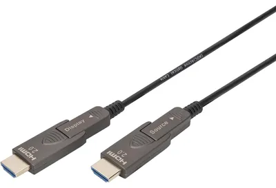 Produktbild von DIGITUS HDMI AOC Hybrid Glasfaserkabel 4K abnehmbar 10m schw