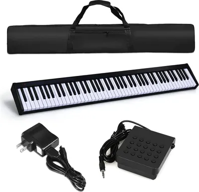 Produktbild von KOMFOTTEU Digitales Piano 88 Tastatur, Elektroklavier mit Bluetooth, Digitale Keyboard tragbar inkl. Tragetasche 128 Rhythmen/ 20 Demo