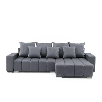 Produktbild von MUFFO Ecksofa PIANO L-Form Rechts mit Schlaffunktion 137x234 Velours Dunkelgrau
