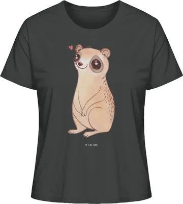 Produktbild von Mr. & Mrs. Panda Basic Shirt Damen Plumplori Glücklich Größe M - Anthrazit - Geschenk, T-Shirt, Niedlich, Sommershirt, Oberteil, Glück, für Frauen, Lustige Sprüche