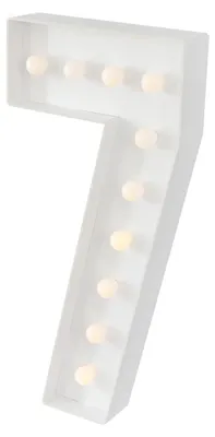 Immagine prodotto di Lampada a LED con numero - Numero 7 - Luce bianca calda - 100 cm - 10 LED - Bianco