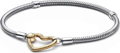 Produktbild von PANDORA Moments Schlangenarmband Herz für Damen, bicolor