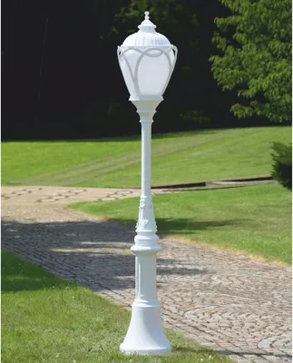 Produktbild von Casa Padrino Jugendstil Gartenlaterne Weiß H. 389,5 cm - Außenbeleuchtung