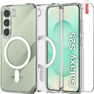 Produktbild von Etui für Samsung S25 VERSTÄRKT für MAGSAFE ANTI SHOCK CLEAR CASE Glas
