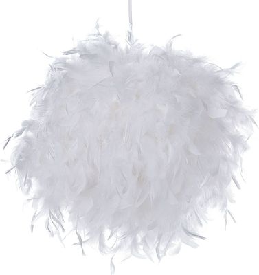 BELIANI Závěsná lampa bílé peří se sférickým stínením. Osvětlení dětského pokoje. Moderní design