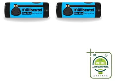 Obrázek produktu pro 2 kusy velkých, kvalitních pytlů na odpad – objem 120 litrů – balení
