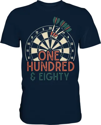 Produktbild von Darts 180 Sport Dartpfeile Turnier Einhundertachtzig Dart T-Shirt – Navy / S