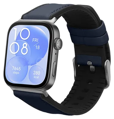 Produktbild von kwmobile Leder Uhrenarmband für Huawei Watch Fit 3 / Fit 4 Armband - Ersatzarmband für Fitnesstracker mit Uhrenverschluss - Wechselarmband Smartwatch