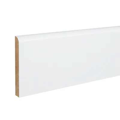 Produktbild von PROVISTON | Sockelleiste MDF | 10 x 70 x 2000 mm | Weiß | Foliert | Fußleiste | Abgerundet | 20 Meter