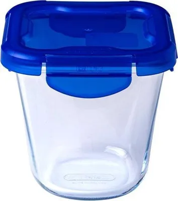 Zdjęcie produktu dla Cook & Go Kwadratowa miska z pokrywką - zestaw 3 - niebieska - Pyrex