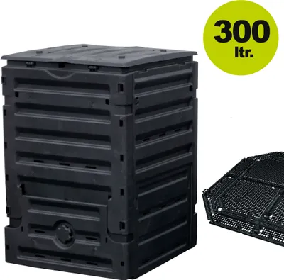 Produktbild von ECO-Master Komposter 300 L, schwarz INKL. Bodengitter Garantia Kompostbehälter Schnellkomposter