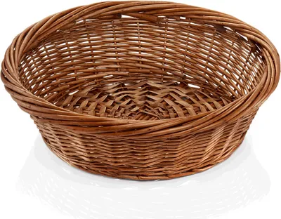 Produktbild von 4x Buffetkorb rund Vollweide, gesotten braun Ø 43 cm cm Holz