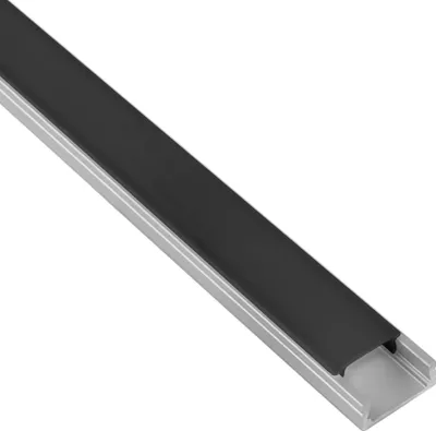 Produktbild von A15 LED Profil Silber 2m Abdeckung schwarz