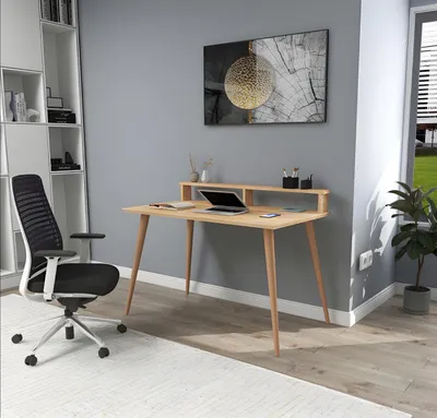 Immagine prodotto di Scrivania marrone chiaro Scrivania per computer di design Mobili in legno