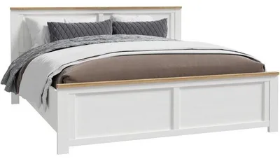 Image de Lit king size pour adultes – BOHOL – 180 x 200 cm – Chêne/Blanc