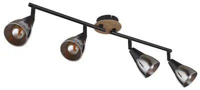 Produktbild von Deckenlampe, Metall, Glas rauchfarben, 4 Flammig, L 60 cm