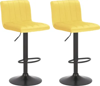 Produktbild von 2er Set Barhocker Jamie Samt, Farbe:braun