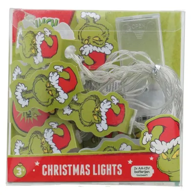Grinch LED-Lichterkette 1,95 m, 12 warmweiße Lampen