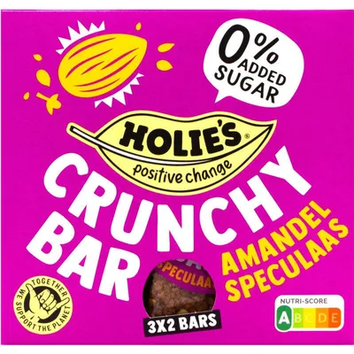 Zdjęcie produktu dla Holie's Crunchy Bar Almond Speculaas 120g – Chrupiący batonik migdałowy speculoos