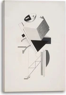 Produktbild von Leinwandbild (60x80cm): El Lissitzky  - 3. Postmann, echter Holz-Keilrahmen inkl. Aufhänger, handgefertigt in Deutschland