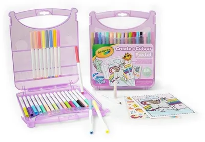 Zdjęcie produktu dla Zestaw flamastrów do rysowania CRAYOLA Create & Color, 65 sztuk, kolory pastelowe, dla dzieci od 4 roku życia
