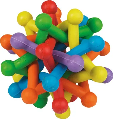 Produktbild von Flamingo Hundespielzeug Gummiatom 10 cm mit Zahnreinigung und unvorhersehbaren Bewegungen