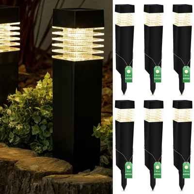 Zdjęcie produktu dla Zestaw 6x Lampa Solarna Ogrodowa LED NARIS Wbijana Słupek 40cm LUMILED